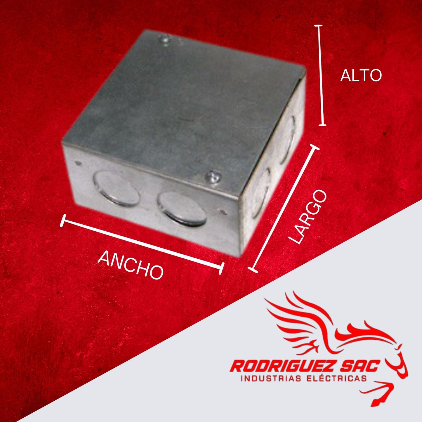 CAJA DE PASE CUADRADA 125X125X75 mm - INDUSTRIAS ELÉCTRICAS RODRIGUEZ SAC